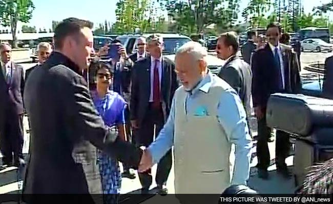 Prime Minister Narendra Modi Visits Electric Car Maker Tesla Motors