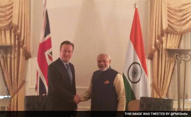 Prime Minister Narendra Modi Meets his British Counterpart David Cameron