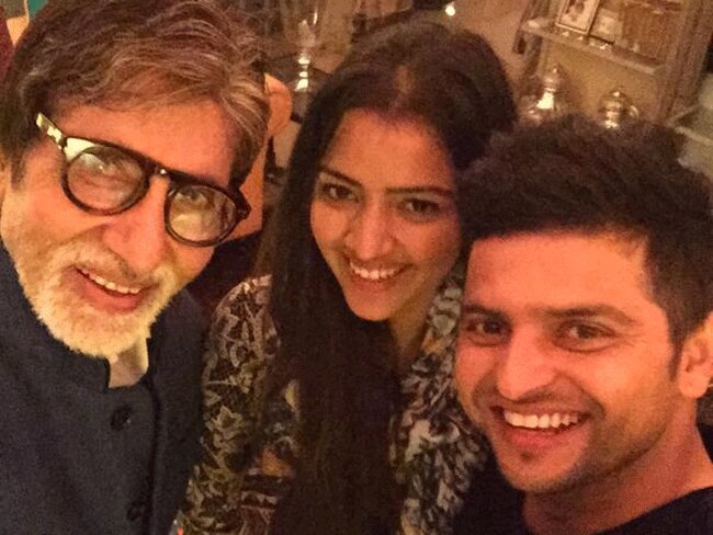 सदी के महानायक अमिताभ बच्चन से मिलने पहुंचे सुरेश रैना, खींची सेल्फी