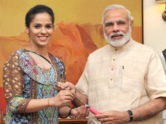 Saina Nehwal Gifts Her Badminton Racquet to PM Narendra Modi