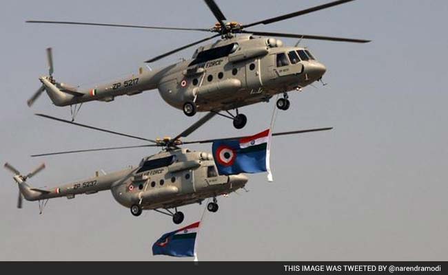 Sky-divers, Aerobatics at Grand Air Force Day Celebrations Near Delhi