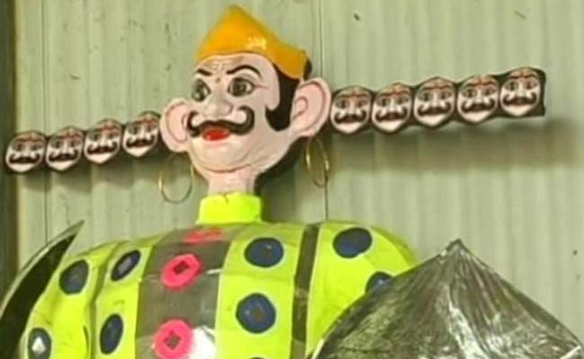 An 80-Feet Ravan at the Height of Dussehra Preparations in Bhopal