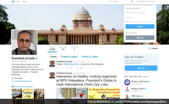 President Pranab Mukherjee Followers on Twitter Reach One Million Mark