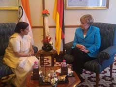 Sushma Swaraj Calls on Angela Merkel, Meets Her German Counterpart