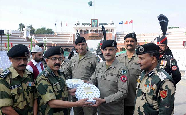 India, Pakistan Forces Exchange Sweets at Attari Border on Diwali