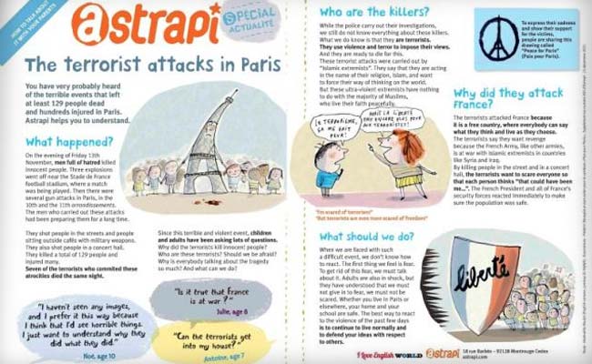 Teachers Use Weeping Eiffel Tower Image to Help Children Understand Attacks