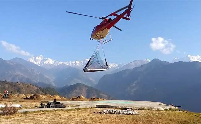 How Heavy Loads Are Being Airlifted For Kedar Valley's Reconstruction