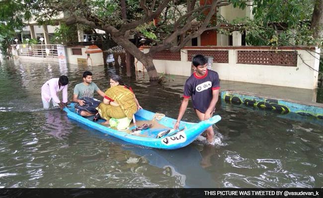 Ola Provides Ferry Service in Water-Logged Areas in Chennai