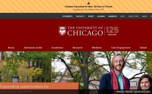 University of Chicago Cancels Today Classes After Threat