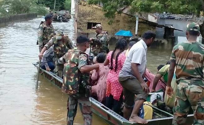 Army, Navy Rescue Stranded People in Chennai