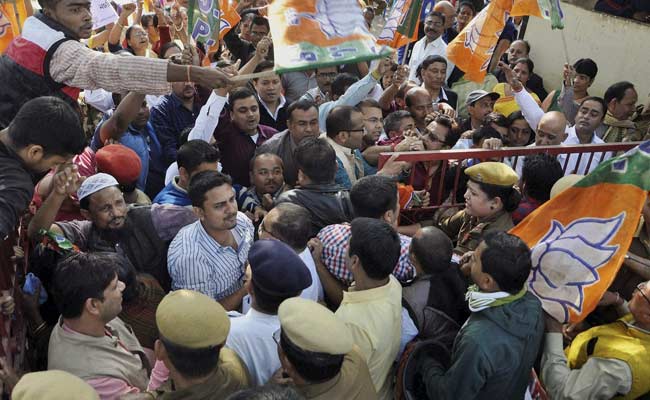 BJP Takes Out Protest Against Congress Government in Assam