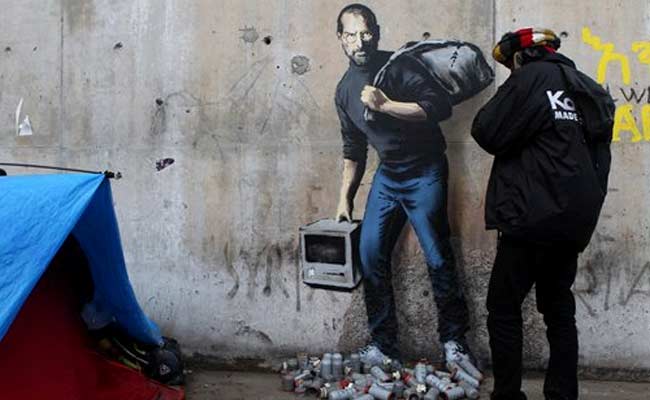 Banksy's Striking New Mural Imagines Steve Jobs As A Syrian Refugee