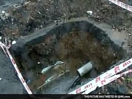 Crater in Major Road As Rain Batters Chennai; Schools Remain Shut Crater in Major Road As Rain Batters Chennai; Schools Remain Shut
