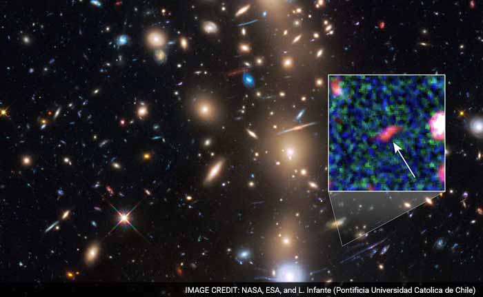 Astronomers Spot Faintest Galaxy From the Early Universe