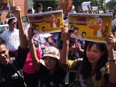 Protest Outside Thai Embassy In Myanmar Against Murder Verdict