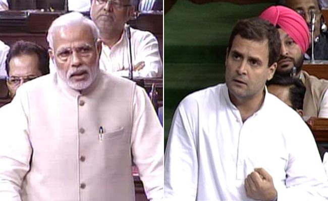 PM Modi Talks Unity in One House, Targeted by Rahul Gandhi in Another