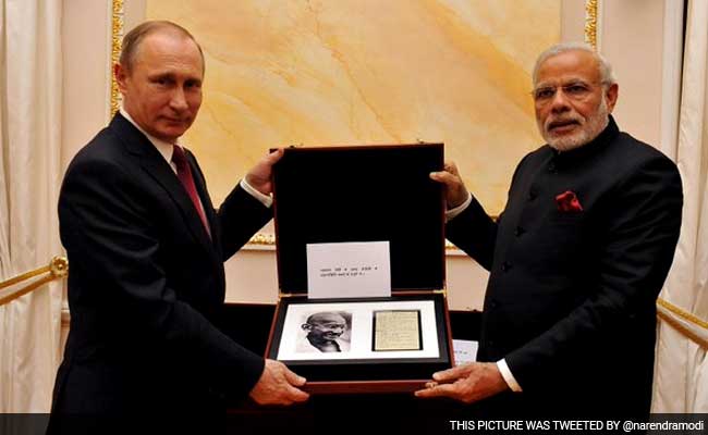 Vladimir Putin Gifts PM Modi Gandhi's Notes, 18th Century Indian Sword