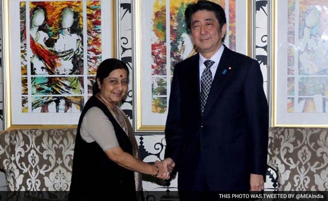 Foreign Minister Sushma Swaraj Meets Japanese Prime Minister Shinzo Abe