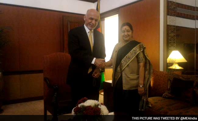 Sushma Swaraj Calls on Afghan President; Meets Kyrgyz, Iranian Counterparts