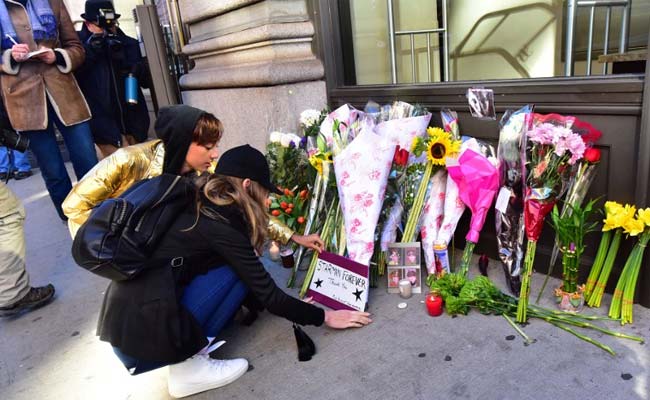 Flowers, Tears Outside David Bowie's New York Home