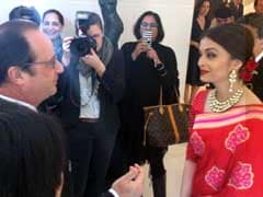 French President Francois Hollande Meets Actor Aishwarya Rai Bachchan