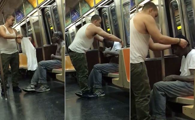 Viral: Kind Man Literally Gives Shivering Stranger Shirt Off His Back