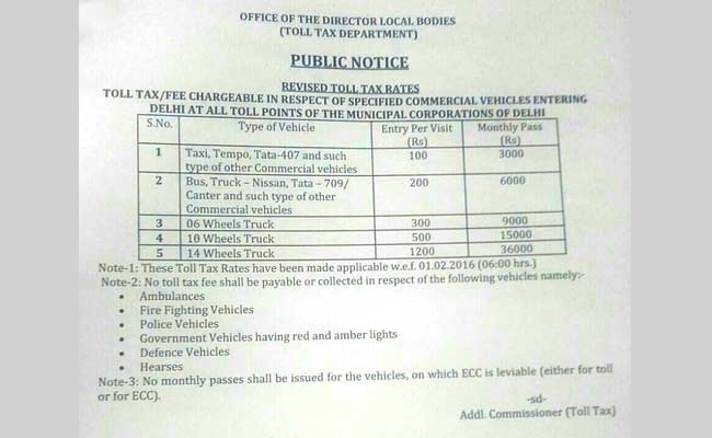 सैलरी विवाद के बीच MCD ने टोल टैक्स में की 7 से 66 फीसदी की बढ़ोतरी