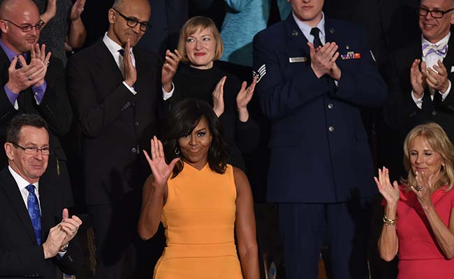 First Lady Wears Sunny Shift For State Of The Union