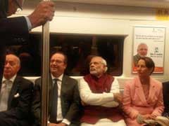 PM Modi, President Hollande Ditch Cavalcades, Ride Metro To Gurgaon