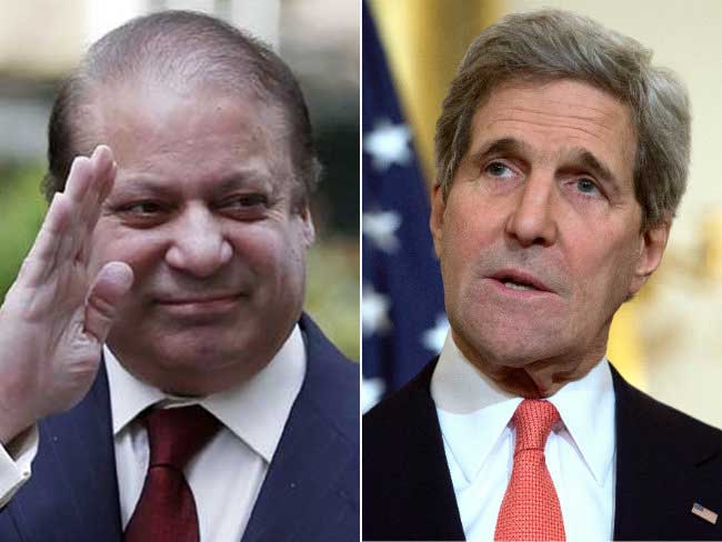 विदेश में आतंकी हमलों के लिए अपनी धरती का इस्&zwj;तेमाल नहीं होने देंगे : जॉन कैरी से बोले नवाज शरीफ