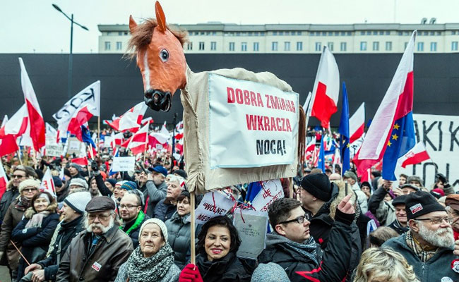 Thousands Protest Against Polish Government Control Of State Media