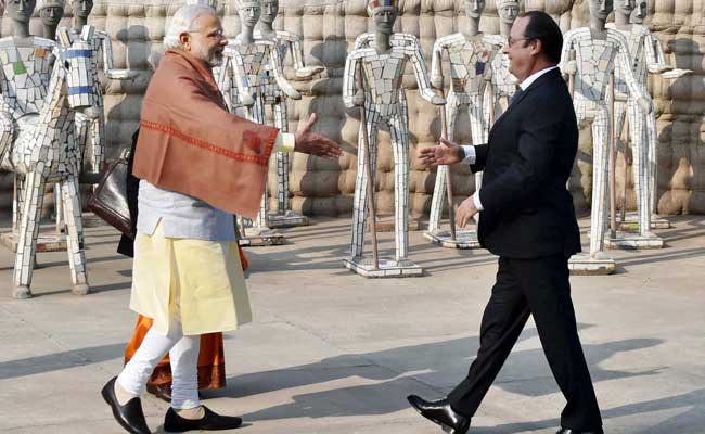 Namaste, Bonjour: PM Modi Receives President Hollande At Chandigarh's Rock Garden
