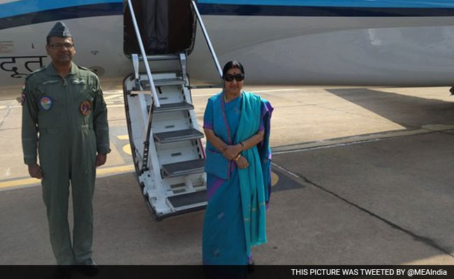 Sushma Swaraj Leaves For Bahrain To Attend First India-Arab Ministerial Meet