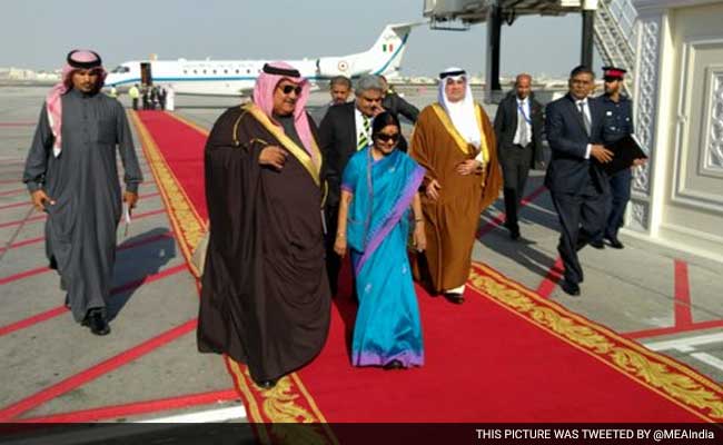 Sushma Swaraj Arrives In Bahrain For First India-Arab Ministerial Meet