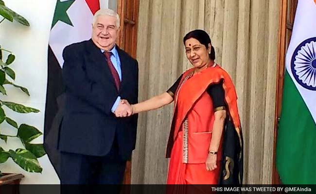 External Affairs Minister Sushma Swaraj Meets Syrian Counterpart