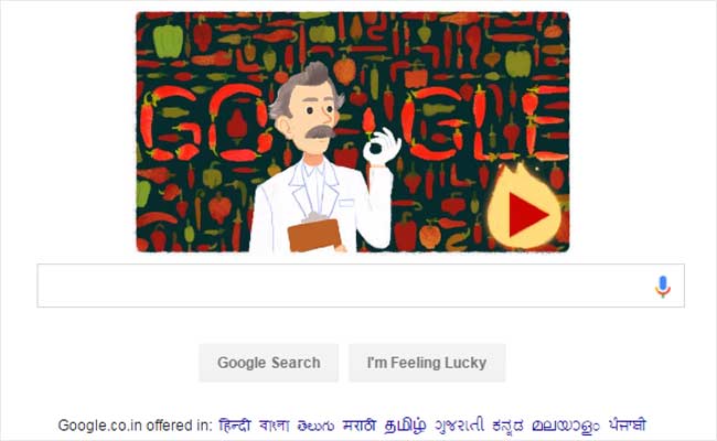 Wilbur Scoville's 151st Birthday Doodle - Google Doodles