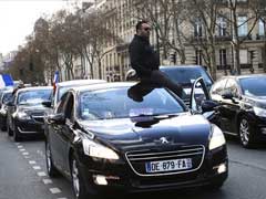 Hundreds Of French Chauffeurs Stage Counter-Protest To Taxis