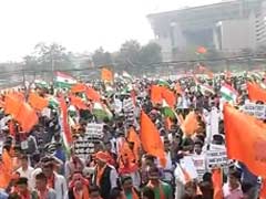 जेएनयू विवाद : दिल्ली के रामलीला मैदान पर एबीवीपी ने किया विरोध प्रदर्शन