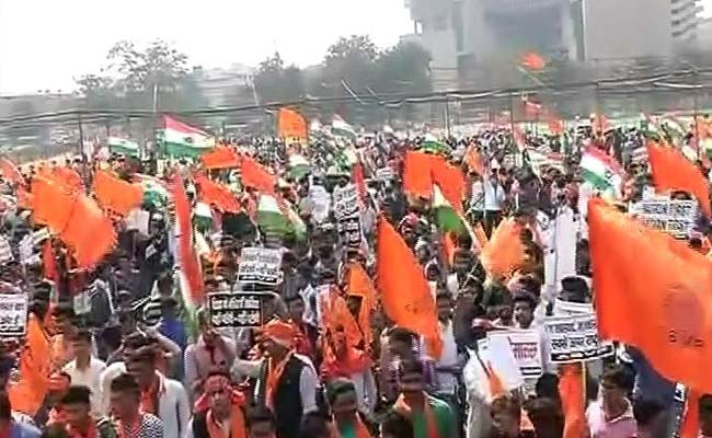 जेएनयू विवाद : दिल्ली के रामलीला मैदान पर एबीवीपी ने किया विरोध प्रदर्शन