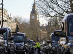 London Black Cab Drivers Block Streets In Central London Uber Demo