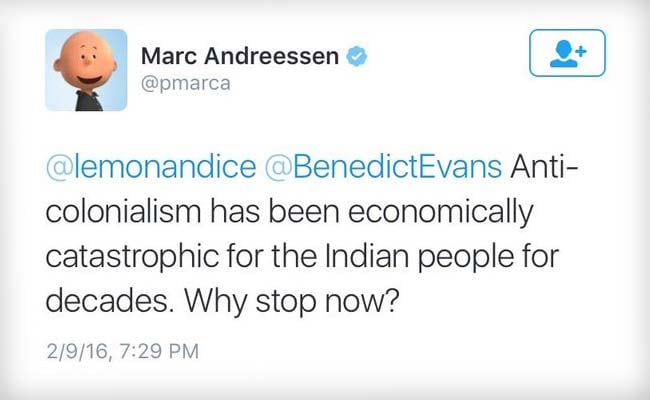 Facebook Official Marc Andreessen Deletes Tweet Offensive To India