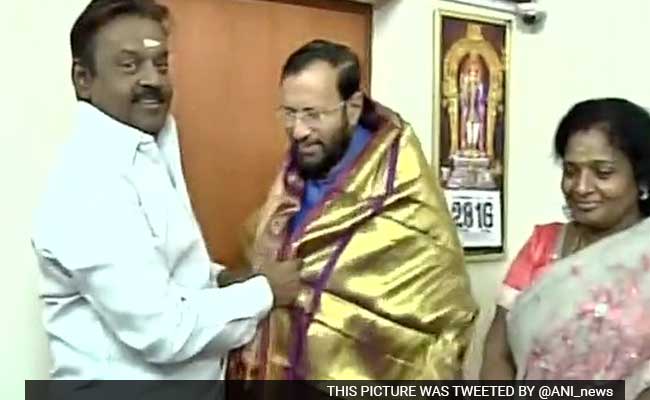 Prakash Javadekar Meets DMDK Chief Vijayakanth To Save Alliance