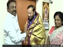 Prakash Javadekar Meets DMDK Chief Vijayakanth To Save Alliance Prakash Javadekar Meets DMDK Chief Vijayakanth To Save Alliance
