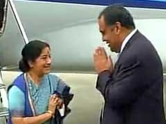 Sushma Swaraj Arrives In Sri Lanka On 2-Day Visit