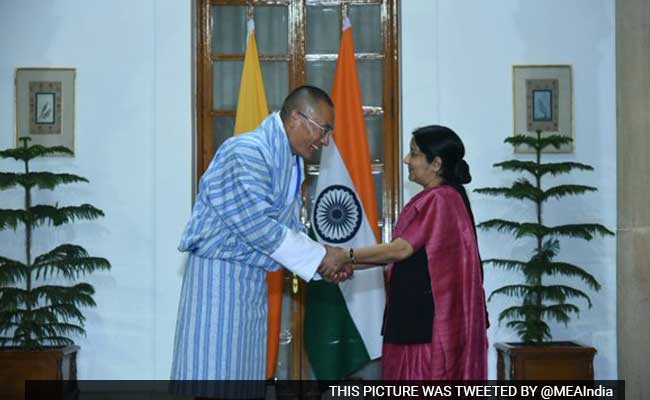 Sushma Swaraj Holds Talks With Bhutan Prime Minister Tshering Tobgay