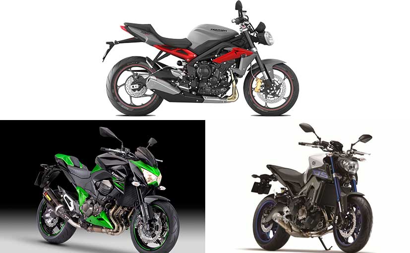 Yamaha MT-09 vs Kawasaki Z800 vs Triumph Street Specifications Comparison