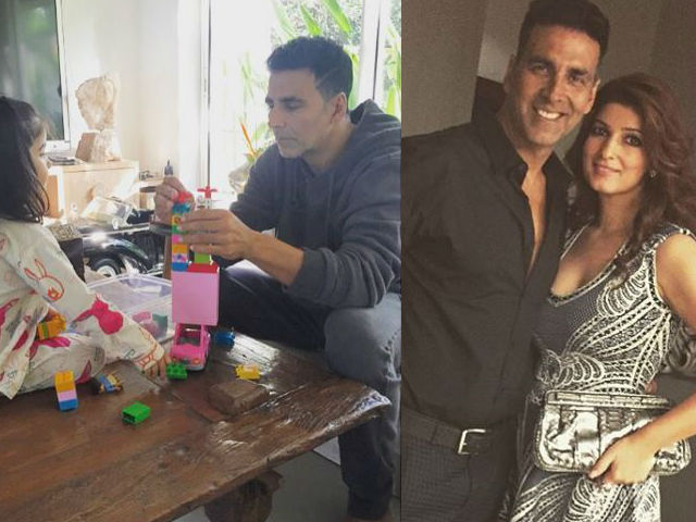 Akshay Kumar Takes a Break For Children, Twinkle Off For a Shoot