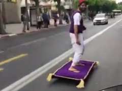 Real Life Aladdin Filmed Riding 'Magic Carpet' in Israel