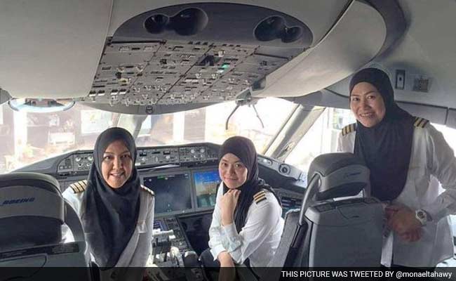 An All-Female Crew Lands A Plane In Saudi Arabia. But They Can't Drive From The Airport