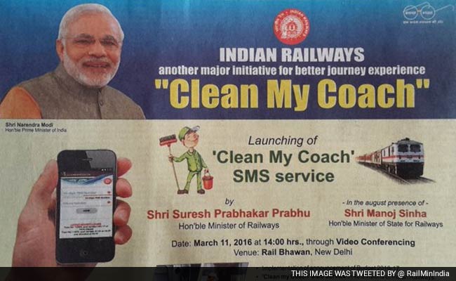 Railways Launch Online 'Clean My Coach' Service